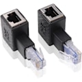 Miniatyrbillede 3 af 5: 2 stk. 90 Graders Ethernet Adapter Højre+Venstre Vinkel RJ45 Stik til Sokkel Adapter Skærmet Netværks Patch Forbindelse Kompatibel med Cat5 Cat6 (LGL)