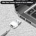 Miniatyrbillede 3 af 5: Usb til Usb C-adapter 2-pak, type C hun-Usb A han-konverteroplader til Apple Watch Series 7 8, iphone 11 12 13 14 15 Pro Max