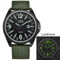 Miniatyrbillede 2 af 5: Militær Herre Quartz Ur Sort Skive Dato Luksus Sport Armbåndsur [LGL] C