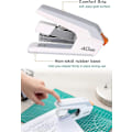 Miniatyrbillede 2 af 4: Arbejdsbesparende bordhæftemaskine, et-finger berøringshæftning, let påfyldning ergonomisk kraftig hæftemaskine (hvid) (LGL)