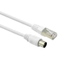 Miniatyrbild 1 av 5: TV-kabel Koaxial 9,52 mm / Ethernet RJ45 CAT8 Hane/Hane 2 m, LGL White