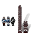 Miniatyrbild 2 av 4: För IWC Läderarmband med Nitar Viklås i Äkta Läder 21mm LGL Brown 22mm