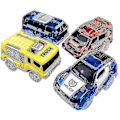 Miniatyrbild 1 av 2: 4-pack Spårvagnsleksaksbilar med 5 blinkande LED-lampor