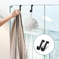 Miniatyrbild 4 av 4: Handdukskrok 5-pack Rostfritt Stål Vattentät Över Duschdörr Krok för Badrum Ramlös Glasdörr 0.82(2.1cm) Hängande Handdukar, Matt Svart LGL