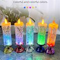 Miniatyrbillede 4 af 5: Led Julelys Farveskiftende Led Vandlys Med Glitter Flammeløse Led Lys Lys Bordbord, Guld