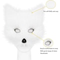 Miniatyrbild 3 av 5: Fuskpäls Rävsvans Katt Varg Cosplay Kostymset Plysch Mask Fluffiga Vantar Handskar Halloween Jul LGL White
