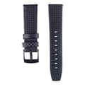 Kolfibertextur 22mm Äkta Läder Klockarmband (LGL) Black