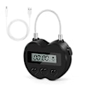 Miniatyrbillede 3 af 5: Smart Time Lock LCD Display Tidslås Multifunktionel Elektronisk Rejsetimer, Vandtæt USB Genopladelig Midlertidig Timer Hængelås P2025011076 LGL black