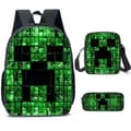 MINECRAFT Printed Backpack 3-piece Set for Middle School Students Style A