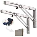 500 mm Folding Wall Shelf. Foldable 304 Stainless Steel Support for Workbench. Folding Bracket. Wall Shelf Bracket (2 pieces). Silver