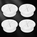 Plastic Cable Grommets. 4 Pieces 60mm Cable Thread Protector Cable Hole Grommets Desk Cable Grommets for Office Furniture Computer Desk White