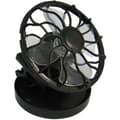 Miniatyrbillede 2 af 4: Mini bærbar solcelleventilator, miniventilator med fastgørelsesclips, rund base - sort, ideel til sommerbrug.