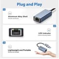 Miniatyrbillede 4 af 6: 2-i-1 USB Type-C Ethernet-adapter - Hastigheder op til 1000 Mbps - USB 3.0 - Plug and Play