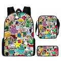 MINECRAFT Printed Backpack 3-piece Set for Middle School Students S style