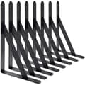 BR-Vie Väggkonsoler. 8 st 90 graders triangulära stålkonsoler. Hyllkonsoler 200 mm x 120 mm. Hörnstöd (svart)