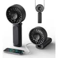 Miniatyrbillede 1 af 5: Bærbar ventilator. Mini 180° foldbar bordventilator med LCD digitalt display - sort.