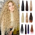 Miniatyrbild 5 av 11: 30 tum lång Deep Twist syntetiskt hår Deep Curly Hair Extension. T1B BUG onesize