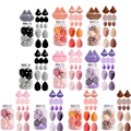 Miniatyrbild 8 av 11: 14 st Driftflaska Puff Set Vattendroppe Gourd Diagonal Skuren Puff Smink Ägg Set brown 14pcs
