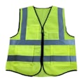 Miniatyrbild 1 av 11: 1 st Reflexväst HÖG SYNLIGHET ARBETE VÄST SÄKERHET REFLEKTERANDE I1T2 Fluorescent yellow Mesh fabric