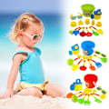 Miniatyrbild 4 av 11: Sommarstrandleksaker Kit för barn Sandset Strandspel Leksak Hinkar Spadar Verktyg D8L4 23pcs 1set