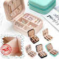 Miniatyrbild 9 av 11: Resefodral Organizer Mini PU Läder Förvaring För Ringar Örhängen Halsband Box Z8B5 Block Brown Black 1PC