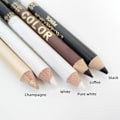 Miniatyrbild 11 av 11: 2-i-1 Eyelinerpenna Vattentät Mjuk Långvarig Dubbelanvändning Svart Eyeliner Champagne +white 1.1g
