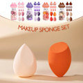 Miniatyrbild 3 av 11: 14 st Driftflaska Puff Set Vattendroppe Gourd Diagonal Skuren Puff Smink Ägg Set Black 14pcs