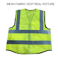 Miniatyrbild 8 av 11: 1 st Reflexväst HÖG SYNLIGHET ARBETE VÄST SÄKERHET REFLEKTERANDE I1T2 Fluorescent yellow Mesh fabric