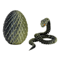 Miniatyrbild 1 av 11: 3D-printad Cool Eyes Orm med Ägg, Multi-ledad Rörlig för Vardagsrum Heminredningstillbehör Q8b3 Black gold Snake with Egg