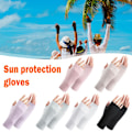 Miniatyrbild 2 av 11: Fingerlösa damhandskar för solskydd, sommarhandskar, UV-skyddshandskar, svala handskar i is-silke för utflykter black one size