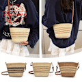 Miniatyrbild 10 av 11: Enkel Retro Sommarvävd Crossbody Väska för Dam, Mångsidig Modeväska Axelremsväska E2d4 Beige&Khaki One size