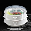 Miniatyrbild 6 av 11: Mikrovågsugnsångare – Utrymmesbesparande stapelbar design för snabb uppvärmning av ris, dim sum och I2h1 WhiteC  triple