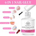 Miniatyrbild 7 av 11: 6-i-1 Multifunktionellt Nagellim Nagelkonst Förstärkt Snabb Lagningsvätska Förlängning N2