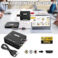 Miniatyrbild 9 av 11: AV Till HDMI-kompatibel Skalare Adapter HD Video Komposit Konverter RCA HOTHOT AV TO HDMI One-size