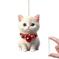 Miniatyrbild 1 av 11: 2024 Kattprydnad för Julgran, Julkatt med Tomteluvor Hängande Hänge, Akrylhänge 2D Julkatt Prydnader, Julgran 3 1pcs
