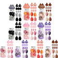 Miniatyrbild 5 av 11: 14 st Driftflaska Puff Set Vattendroppe Gourd Diagonal Skuren Puff Smink Ägg Set brown 14pcs