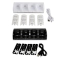 Miniatyrbild 6 av 11: 4-i-1 Laddningsstation för Wii & Wii U Fjärrkontroll, Laddare med 4 Uppladdningsbara Batteripaket, 4-Portars Laddningsstation + 4st 2800mAh Rep white 1pcs
