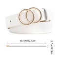 Miniatyrbild 2 av 11: Boho Dam Bälte Dubbel Ring PU Läder Metallspänne Bälten Jeans Mångsidigt Byxbälte Klänning P0K0 Camel one-size