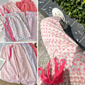 Miniatyrbild 3 av 11: Pyjamas med kärleksmönster, dam, vår och höst 2024, nya avslappnade långbyxor för kvinnor K4D5 Pink One size