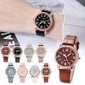 Miniatyrbild 3 av 11: Nytt Mode Casual Dam Quartz Klocka PU Läder Färg Armband Flicka Urtavla Klocka Studentpresenter O0X5 Red One size