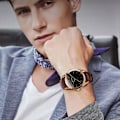Miniatyrbild 8 av 11: Sport Quartz Klockor Lämpliga För Män Wokai Herr Quartz Klockor Affärs- Och Lyxstil A8A4 Black Brown