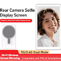 Miniatyrbild 3 av 11: Magnetisk Trådlös Selfie-skärm – 4\" Bakre Kameravy för iPhone & Android, Portabel Selfie-display för Vloggning, Livestreaming Gray 1 pcs