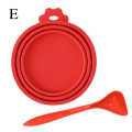 Miniatyrbild 1 av 11: Djurmat kan cover silikon Återanvändbara cap burklock (+ sked) för Do red Silicone jar lid + spoon