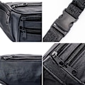 Miniatyrbild 4 av 11: Herr Äkta Läder Clutch Väskor Business Kohud Plånböcker Dragkedja Handväska Skinn Mobilväska Man J8d0 black One-size