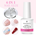 Miniatyrbild 5 av 11: 6-i-1 Multifunktionellt Nagellim Nagelkonst Förstärkt Snabb Lagningsvätska Förlängning N2