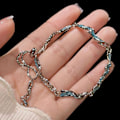 Miniatyrbild 4 av 11: Blå Våg Armband Ring Nisch High-end Design Armband Mode Ring Mångsidigt Par W3J6 A 1pcs