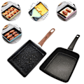 Miniatyrbild 9 av 11: Stekpanna Japansk Tamago-yaki Fyrkantig Non-Stick Panna Ägg Tjock Z9H4 I6 I8P3 black handle one size