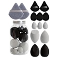 Miniatyrbild 1 av 11: 14 st Driftflaska Puff Set Vattendroppe Gourd Diagonal Skuren Puff Smink Ägg Set Black 14pcs