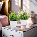 Miniatyrbild 4 av 11: Konstgjorda blommor Fembladiga plommon Små krukväxter Kan Pla Pure eucalyptus Black basin