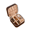 Miniatyrbild 1 av 11: Resefodral Organizer Mini PU Läder Förvaring För Ringar Örhängen Halsband Box Z8B5 Block Brown Black 1PC